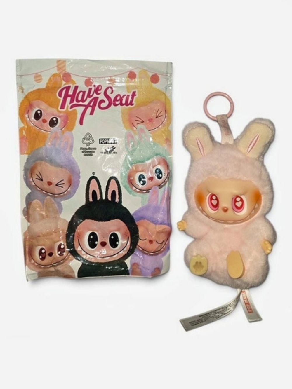 POP MART Have A Seat Pink Plush Keychain